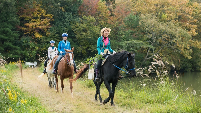 【乗馬体験】穏やかな田舎道を馬と歩く至高の癒し旅